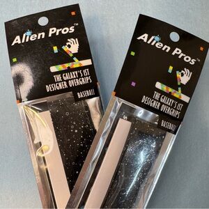 Alien Pros: The galaxy's 1st designer overgrips 0.5 MM baseball Black 2 Packs